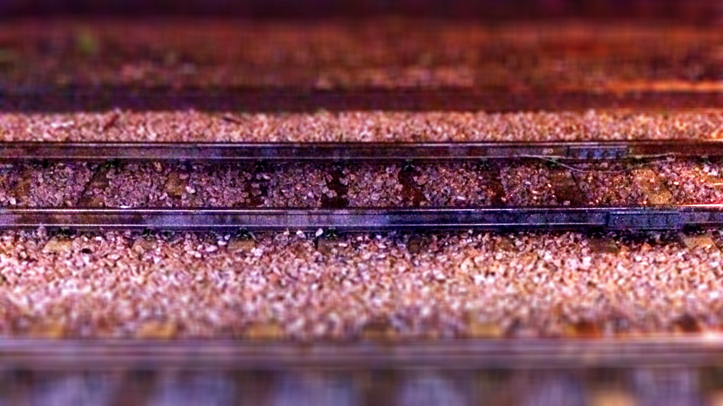 Fake miniature train tracks