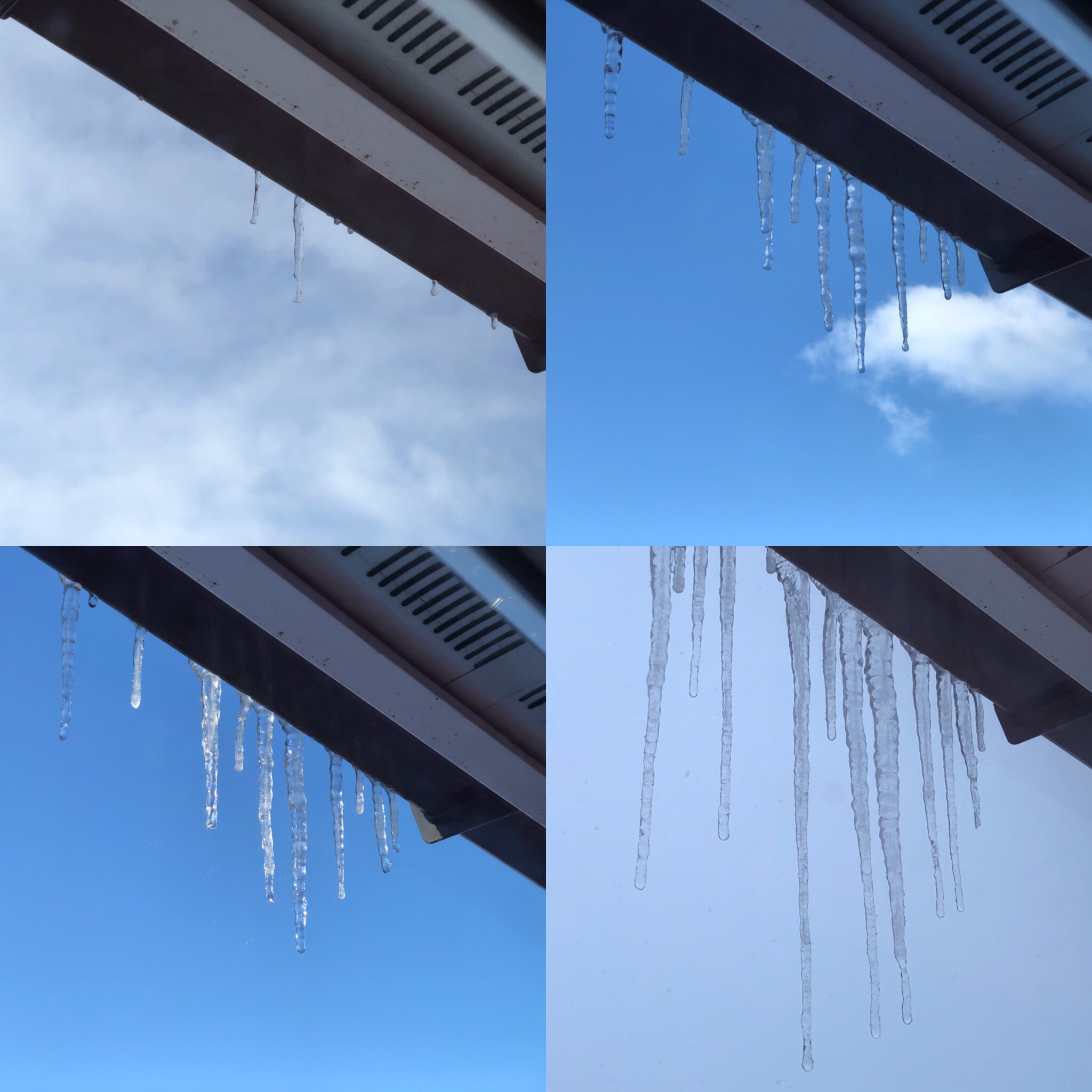 Icicles over a day